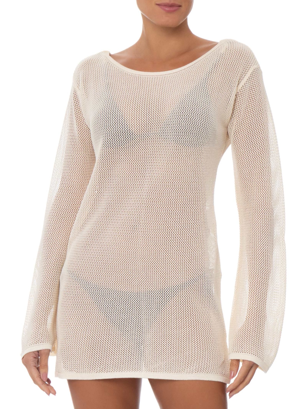 Vestido Tricot Curto Branco Cia Marítima