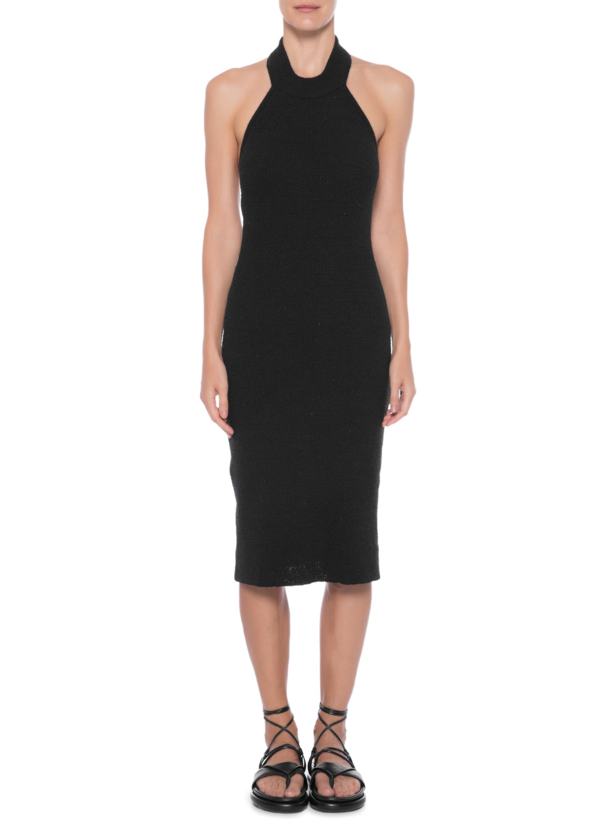 Vestido Tricot Frente única Rustic Preto Osklen