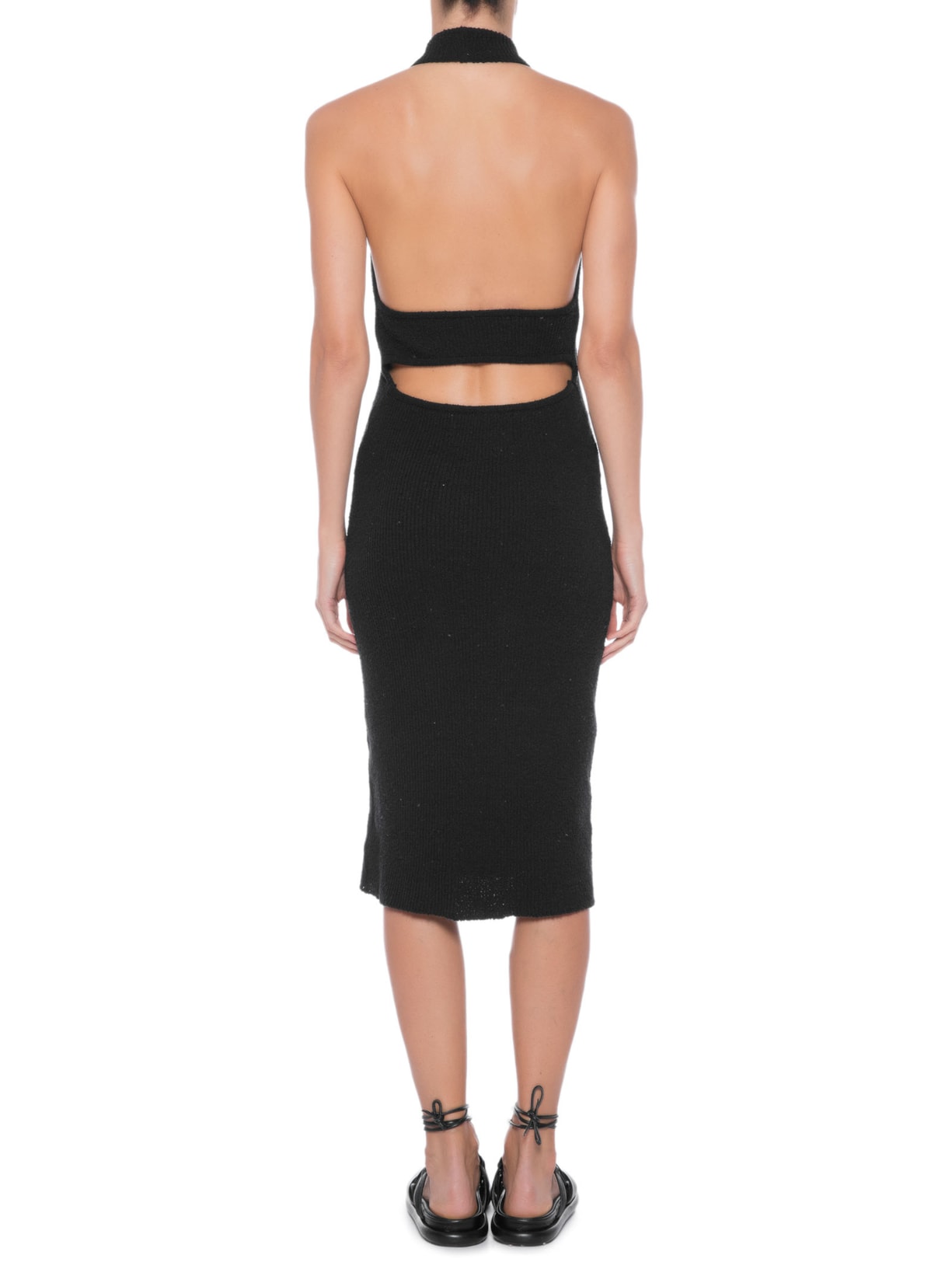 Vestido Tricot Frente única Rustic Preto Osklen