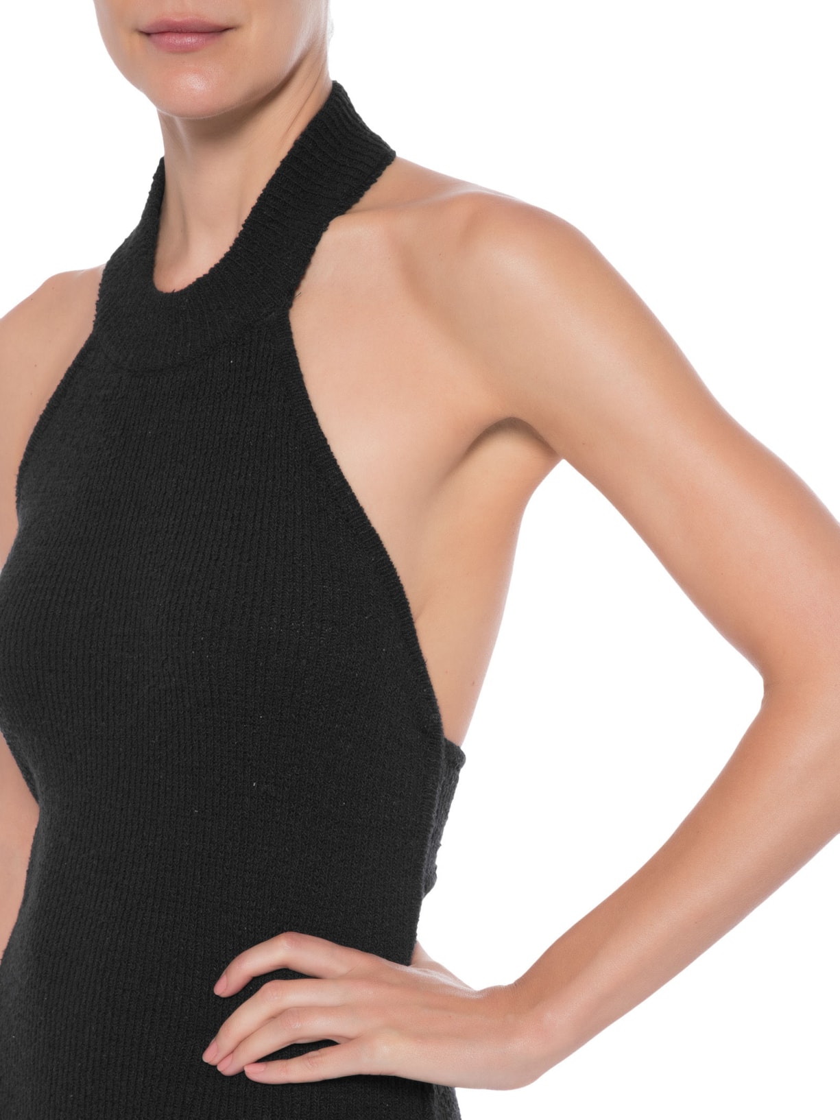 Vestido Tricot Frente única Rustic Preto Osklen