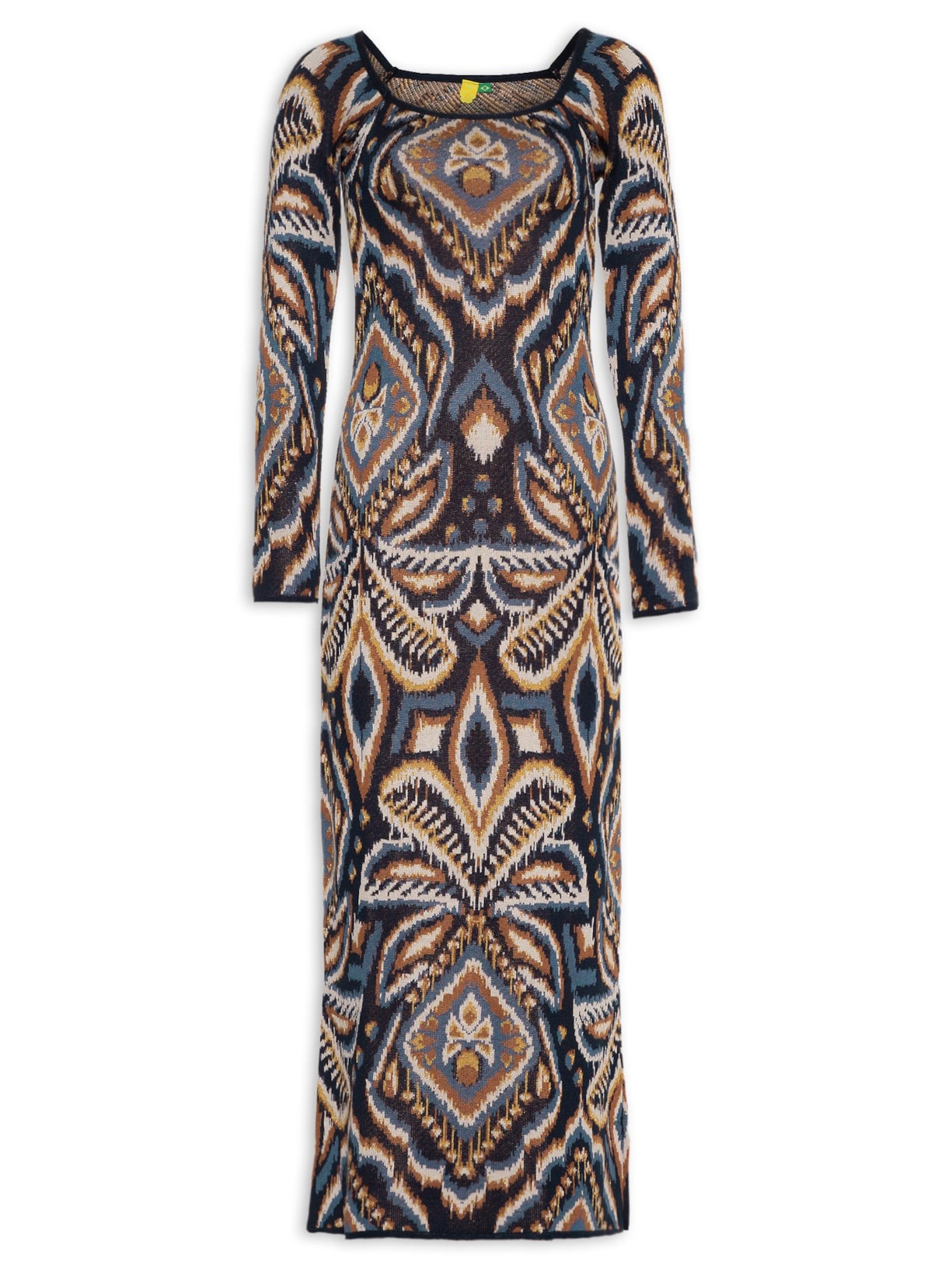 Vestido Tricot Jacquard Alba - Azul