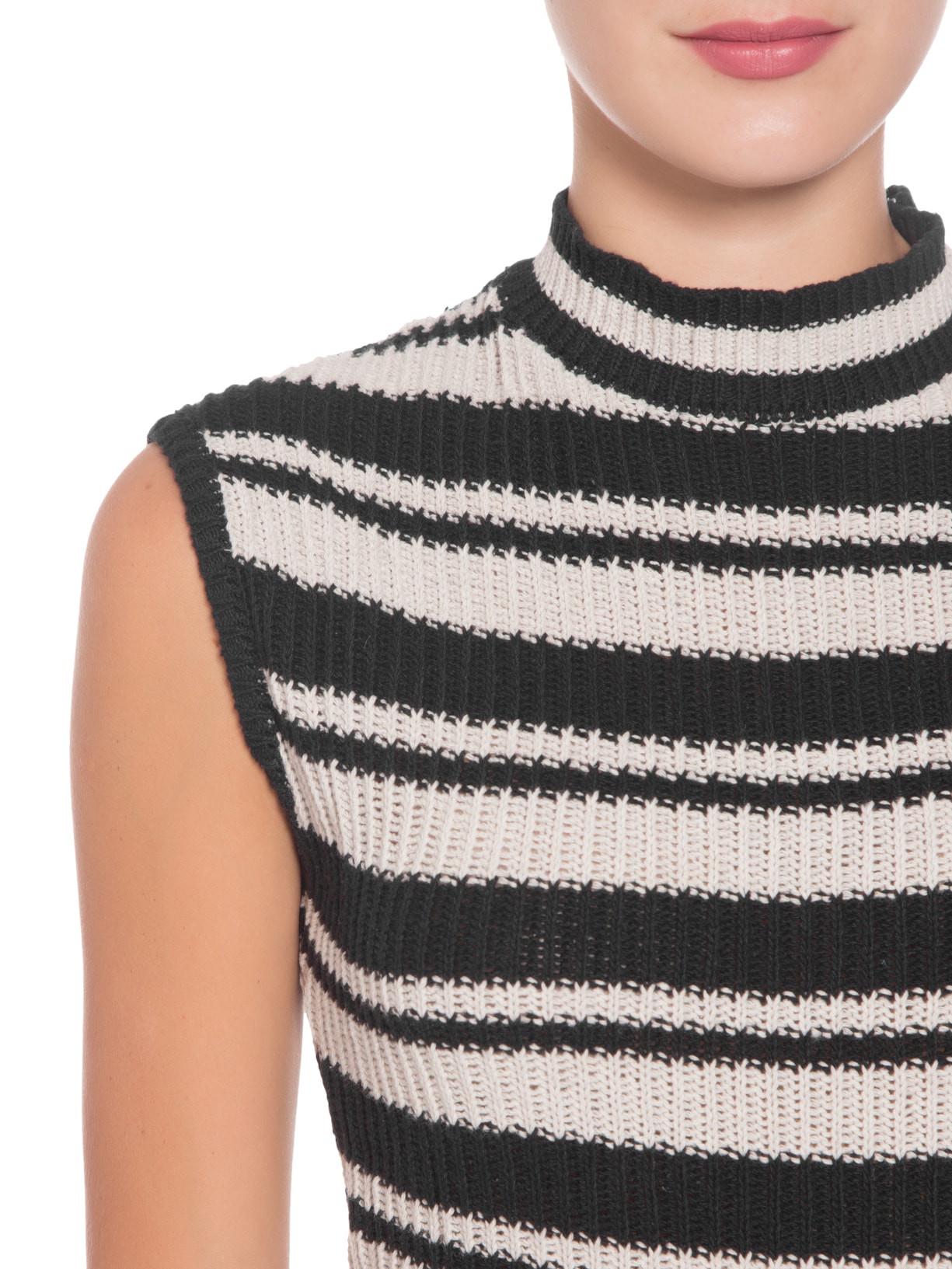 Vestido Tricot Listras Preto Osklen