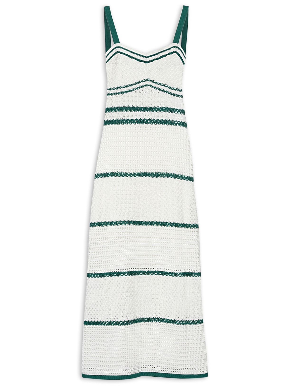 Vestido Tricot Listras - Verde