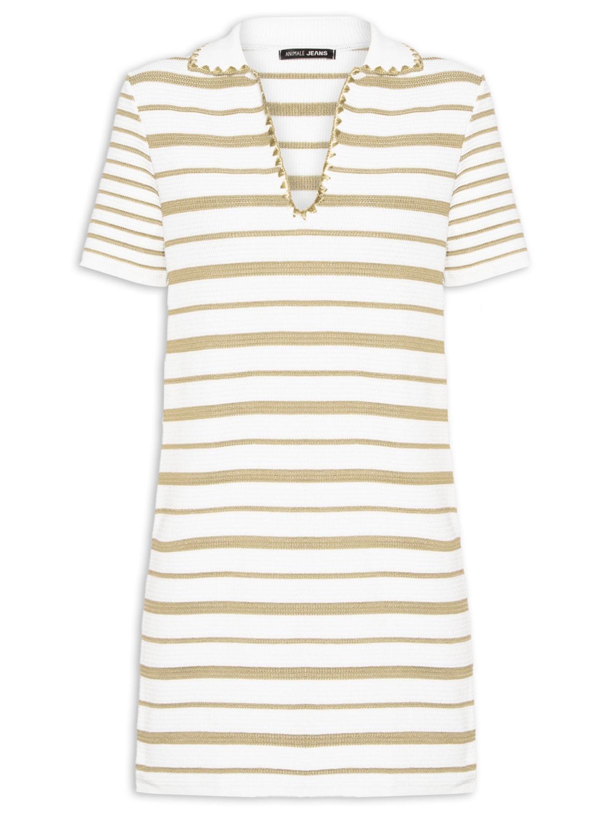 Vestido Tricot Listras Verde Animale Jeans