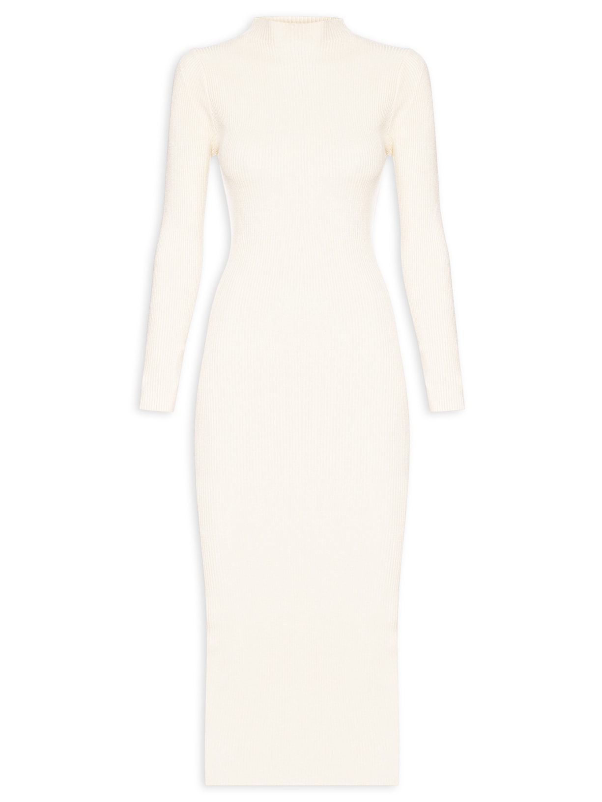 Vestido Tricot Longo - Bege