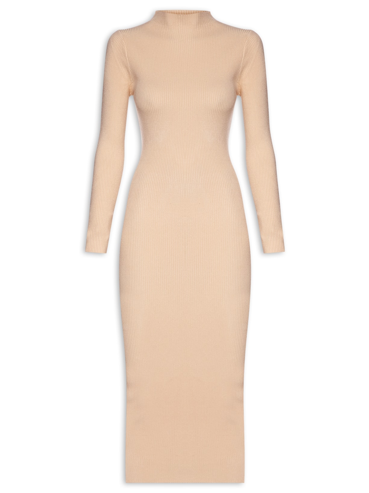 Vestido Tricot Longo - Bege