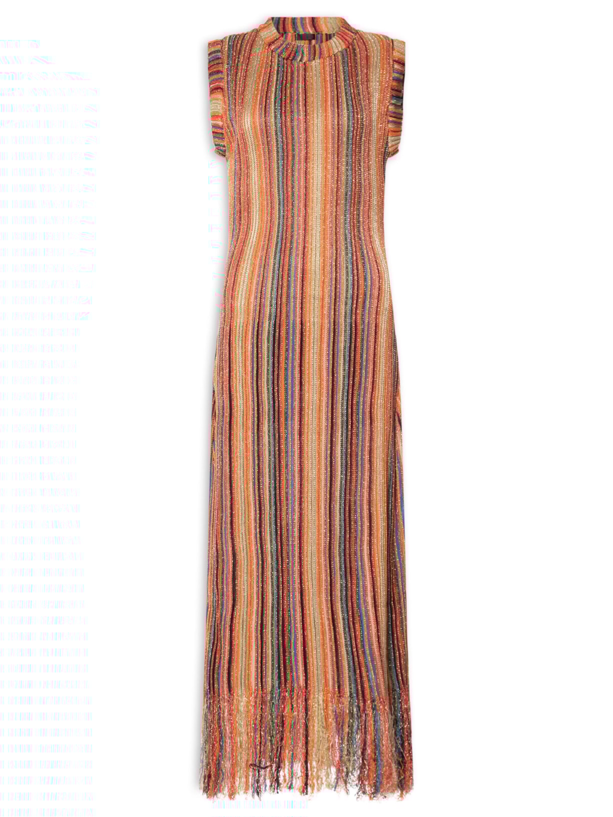 Vestido Tricot Longo Nervuras - Vermelho