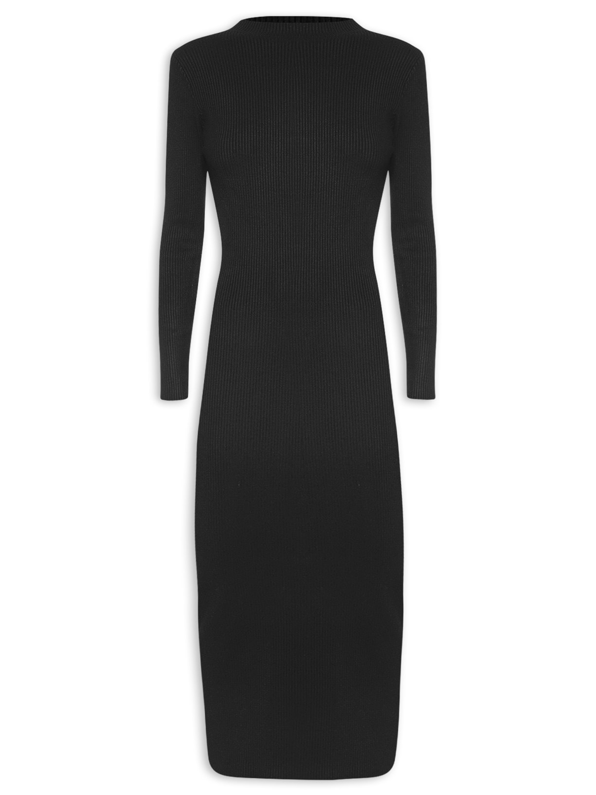 Vestido Tricot Longo - Preto