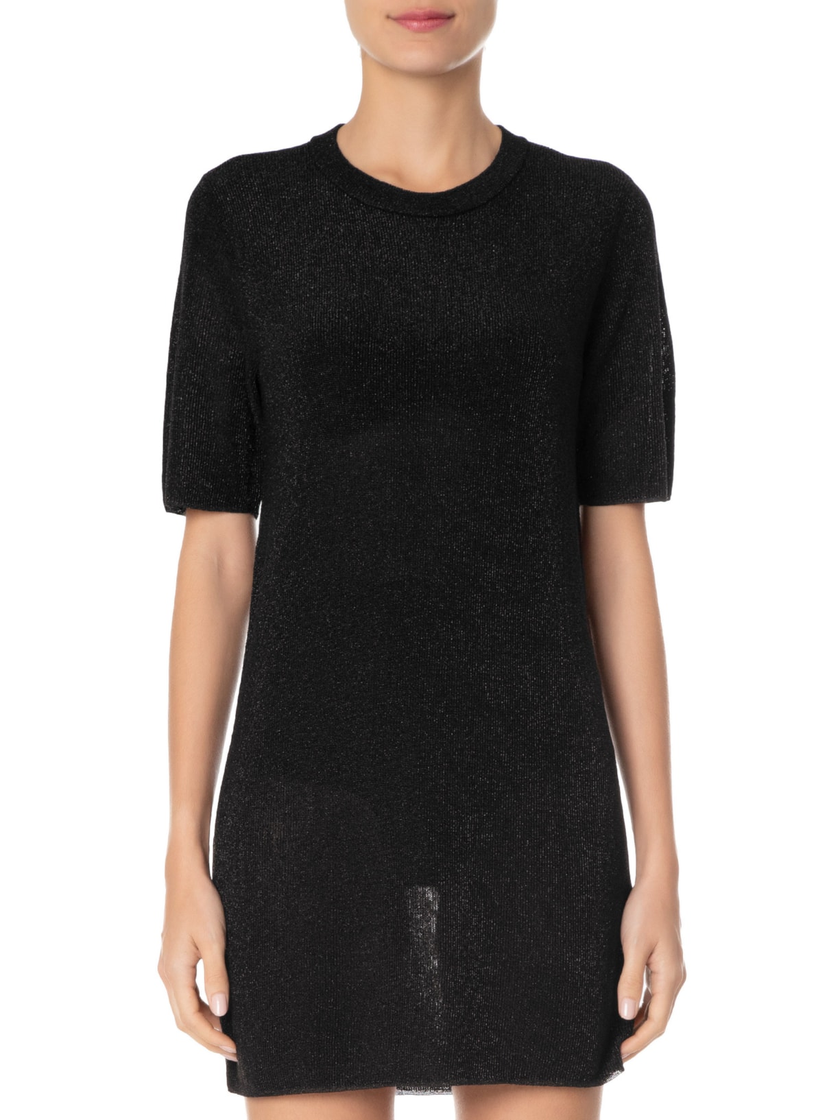 Vestido Tricot Lurex Preto Animale