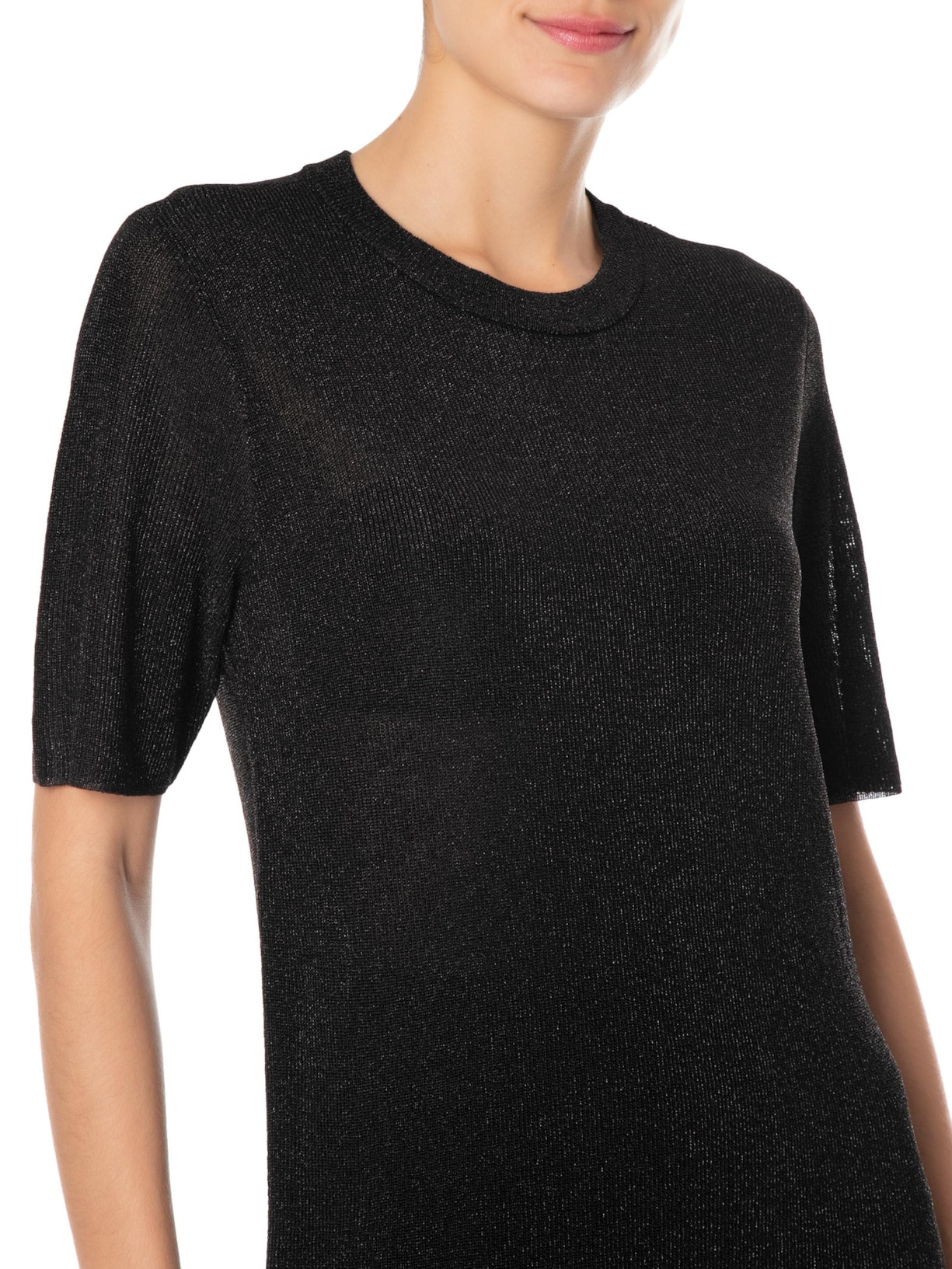 Vestido Tricot Lurex Preto Animale