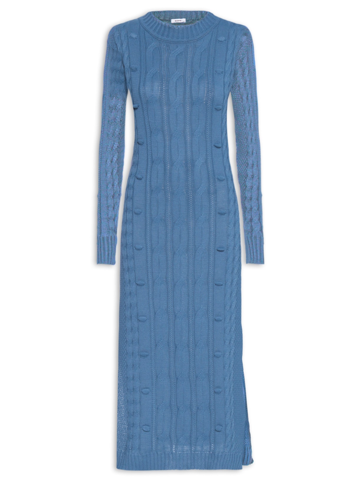 Vestido Tricot Midi - Azul