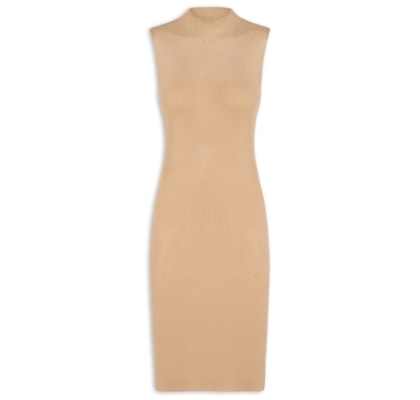 Vestido Tricot Midi - Bege 
