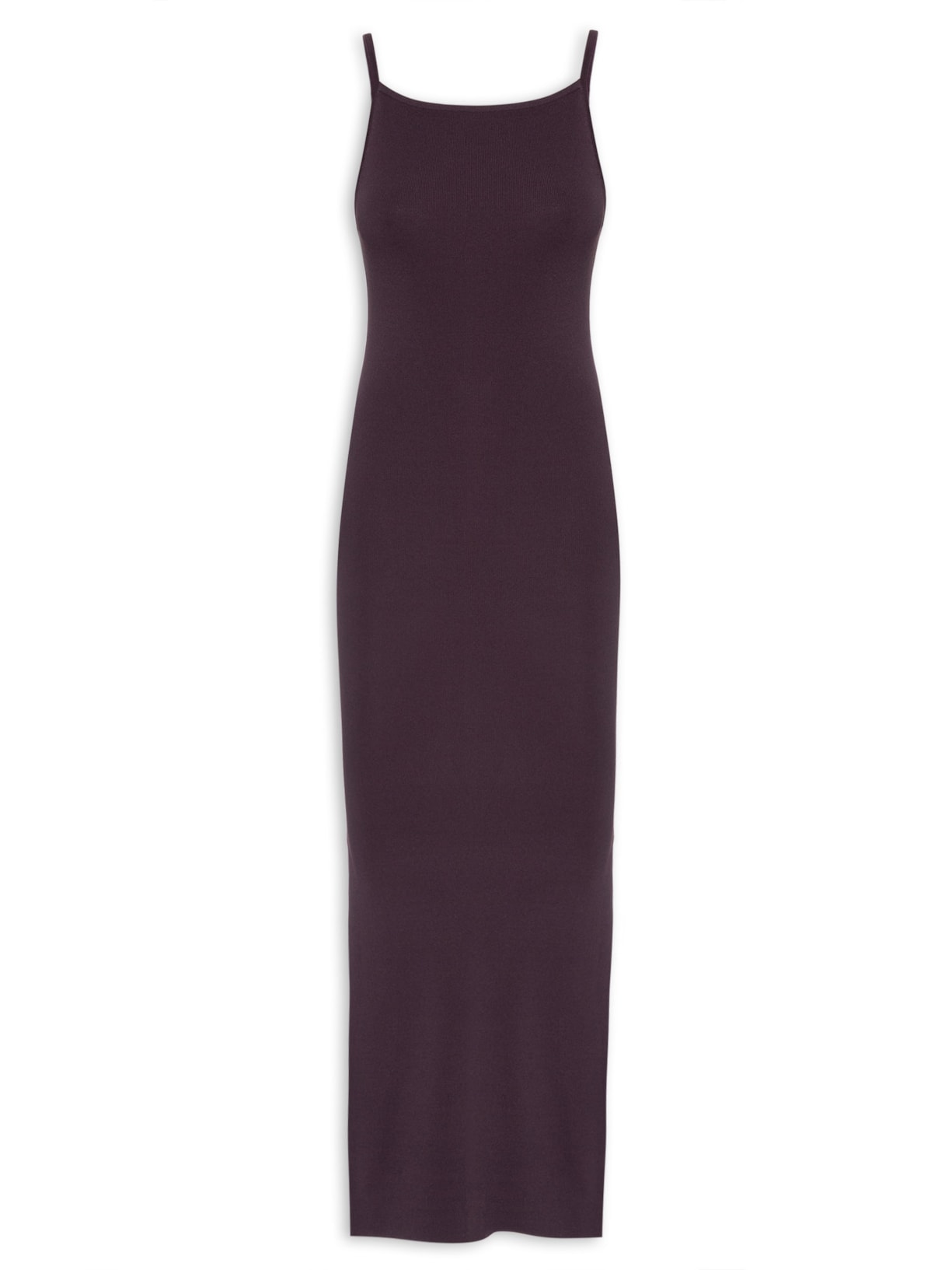 Vestido Tricot Midi Decote Quadrado - Roxo