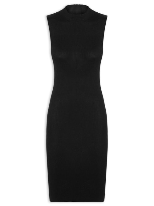 Vestido Tricot Midi - Preto