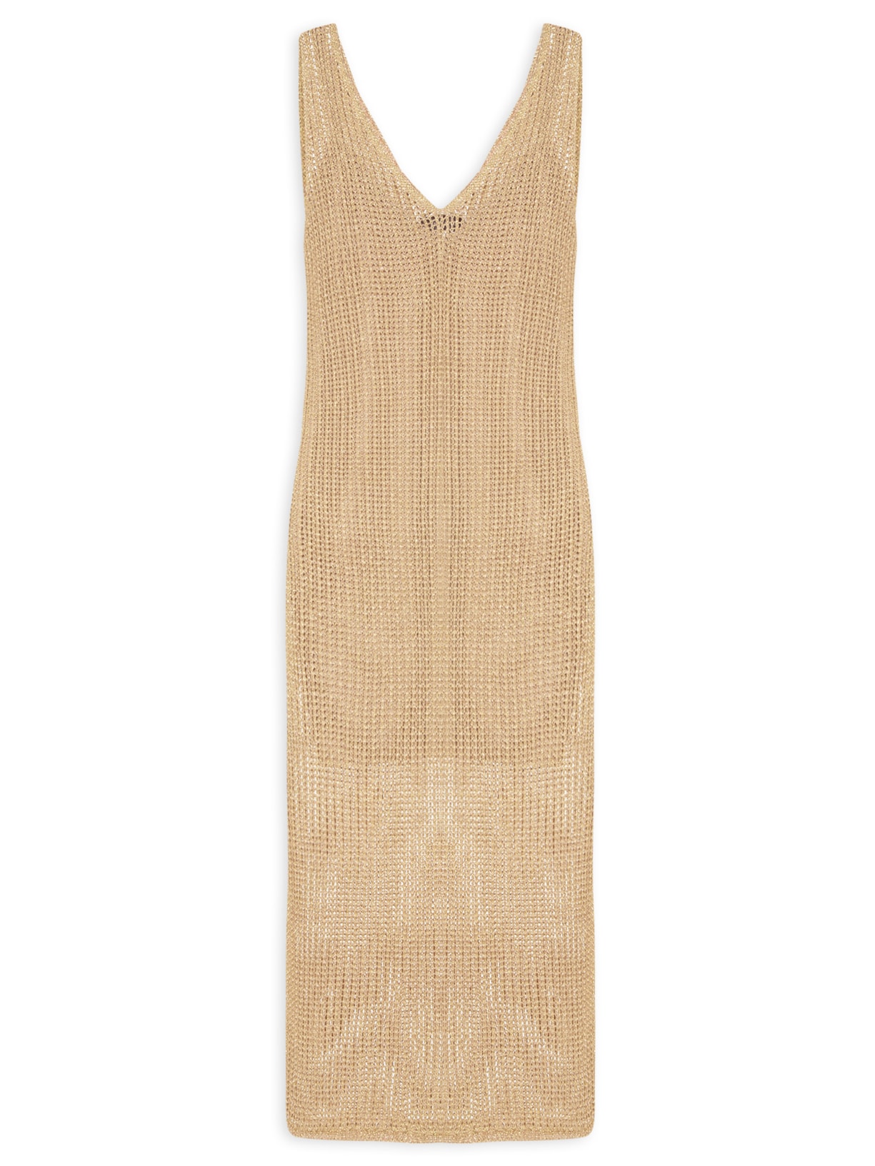 Vestido Tricot Midi Telado - Dourado