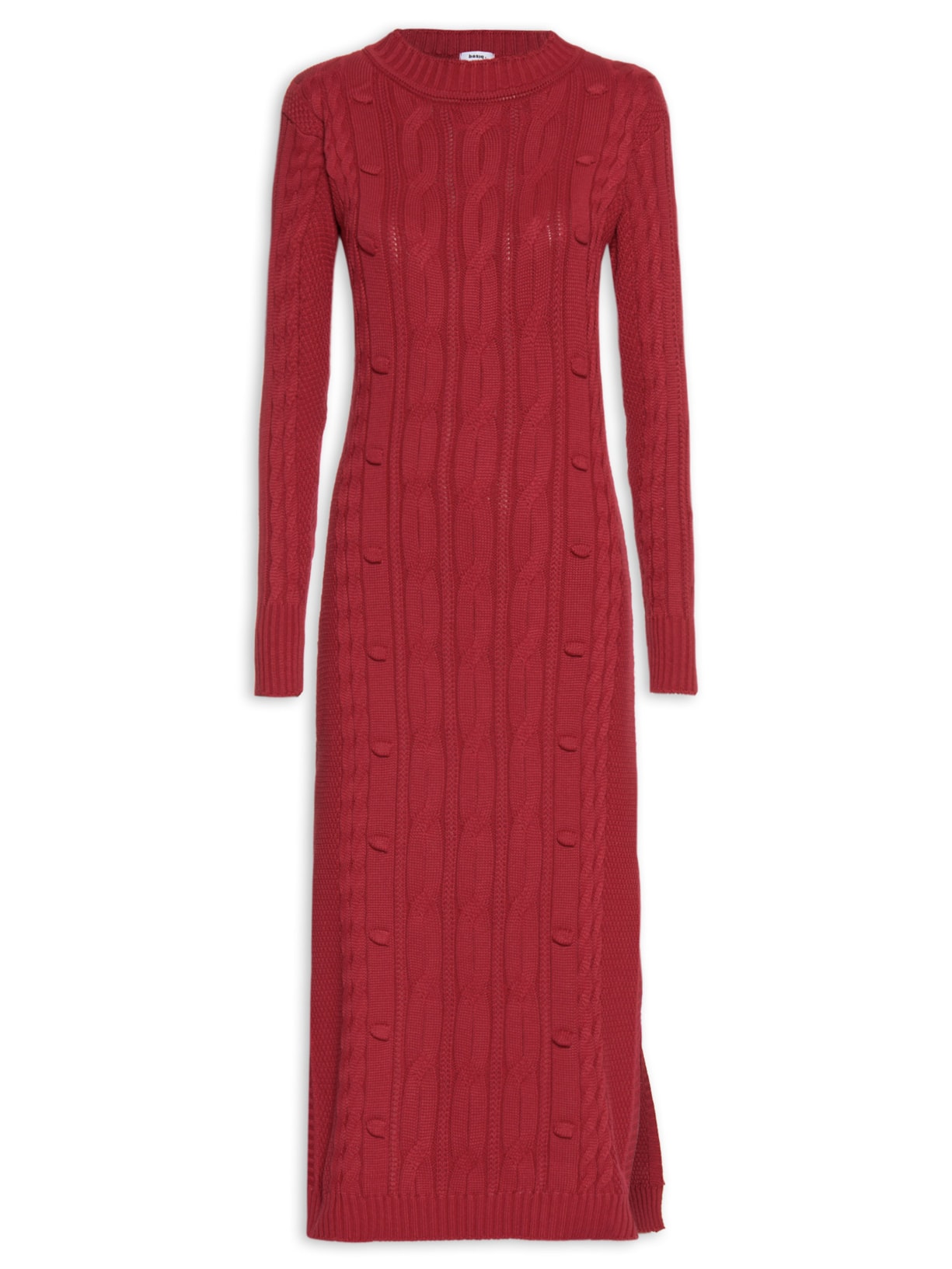 Vestido Tricot Midi - Vermelho