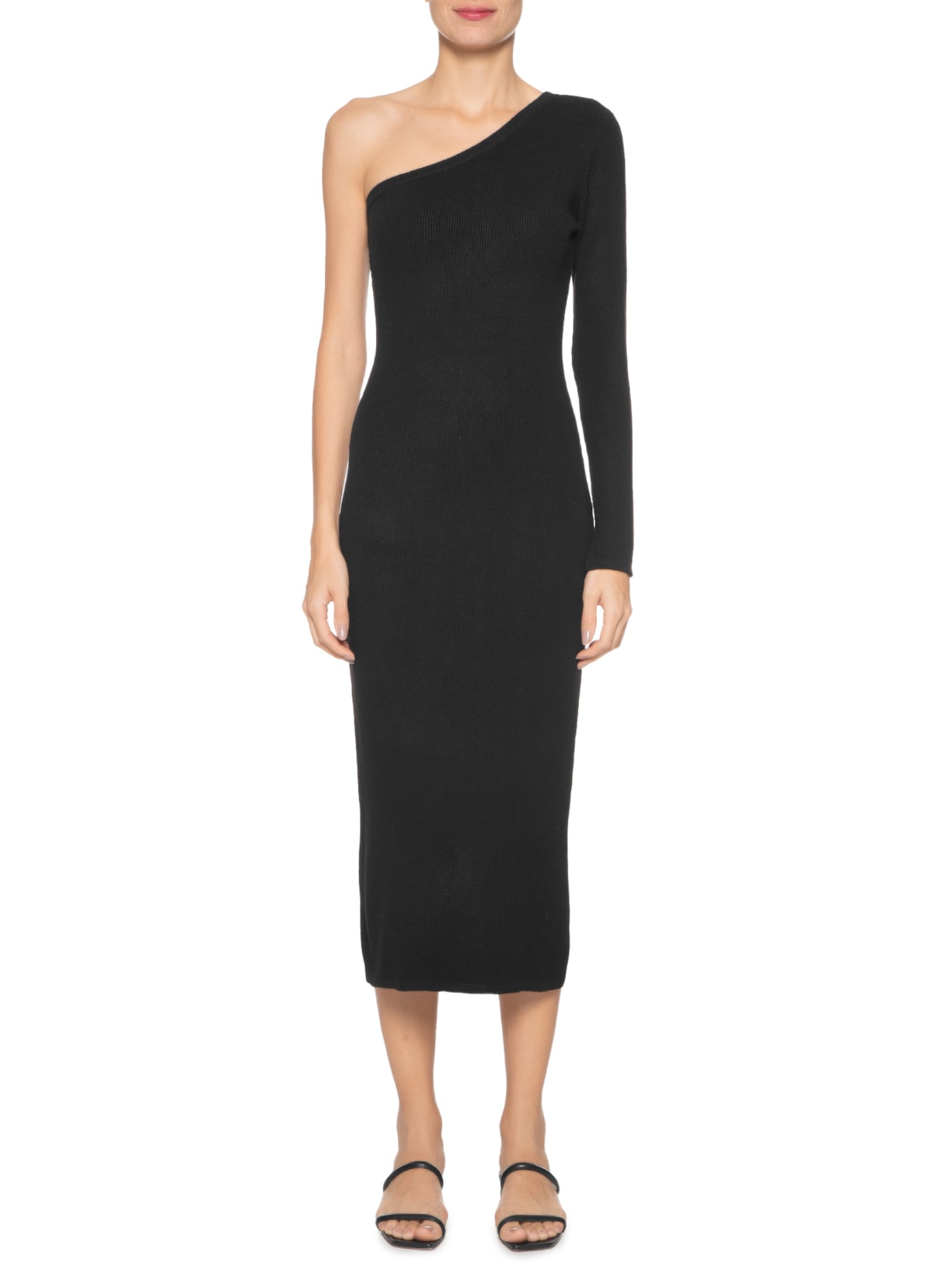 Vestido Tricot Ombro Só Preto Dress To