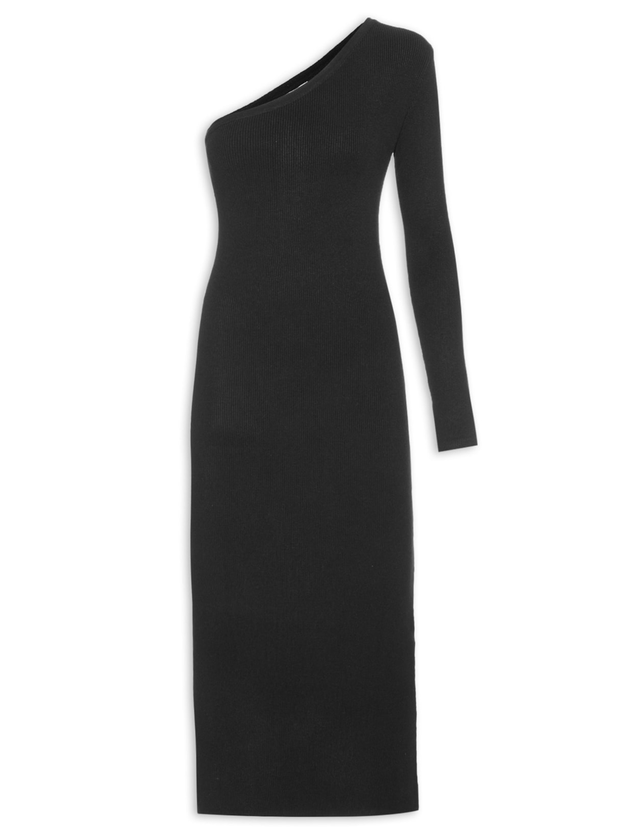 Vestido Tricot Ombro Só - Preto