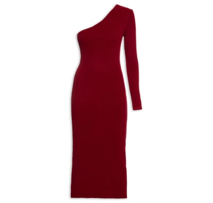 Vestido Tricot Ombro Só - Vermelho 