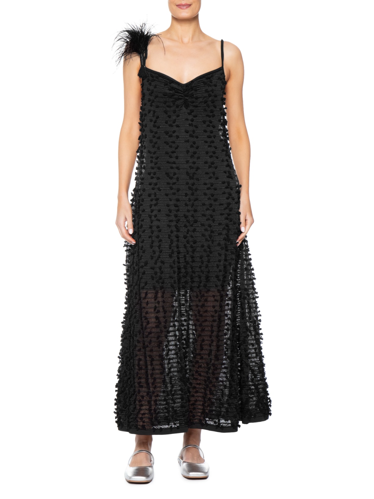 Vestido Tricot Poá Preto Coven