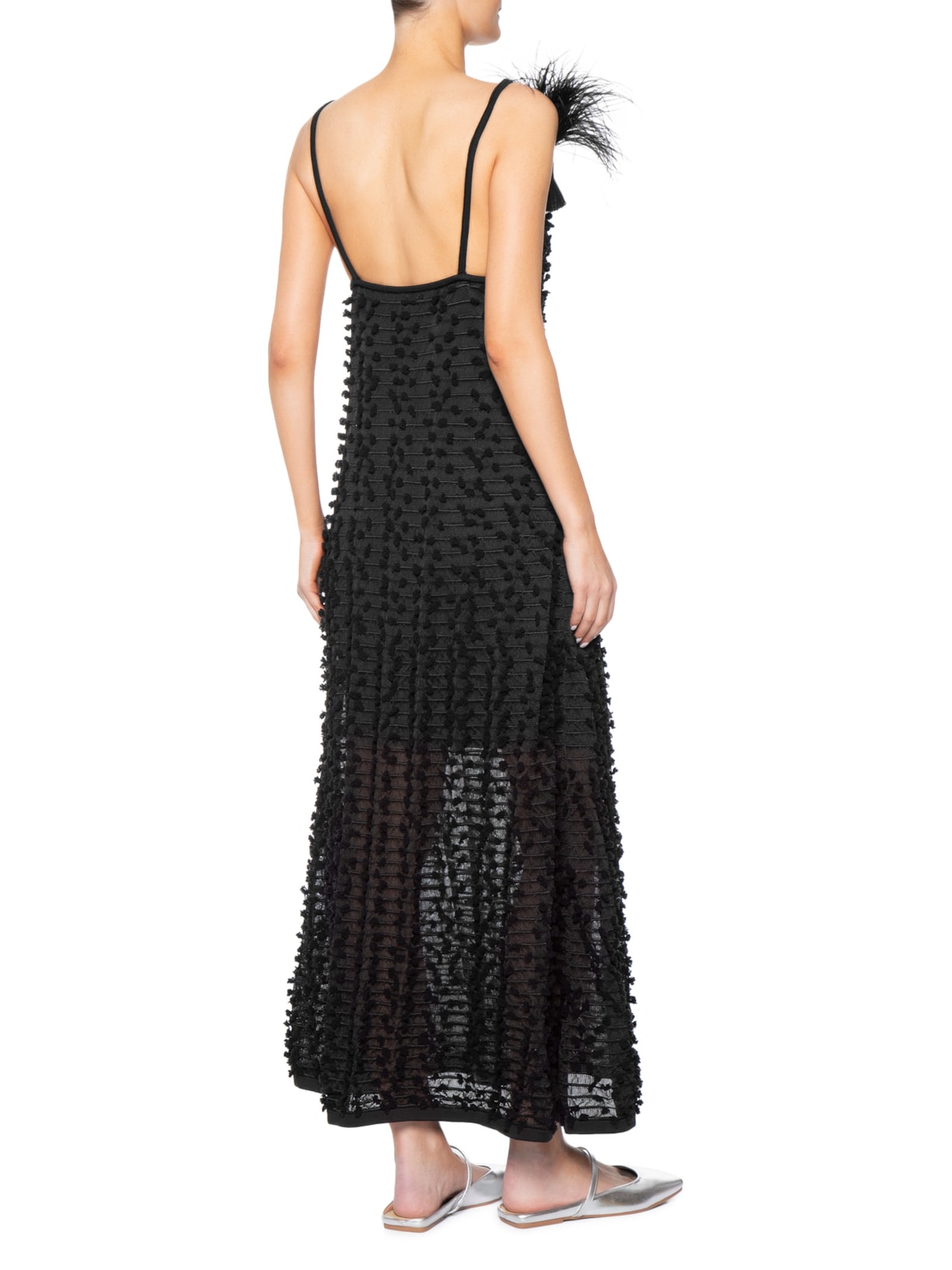 Vestido Tricot Poá Preto Coven