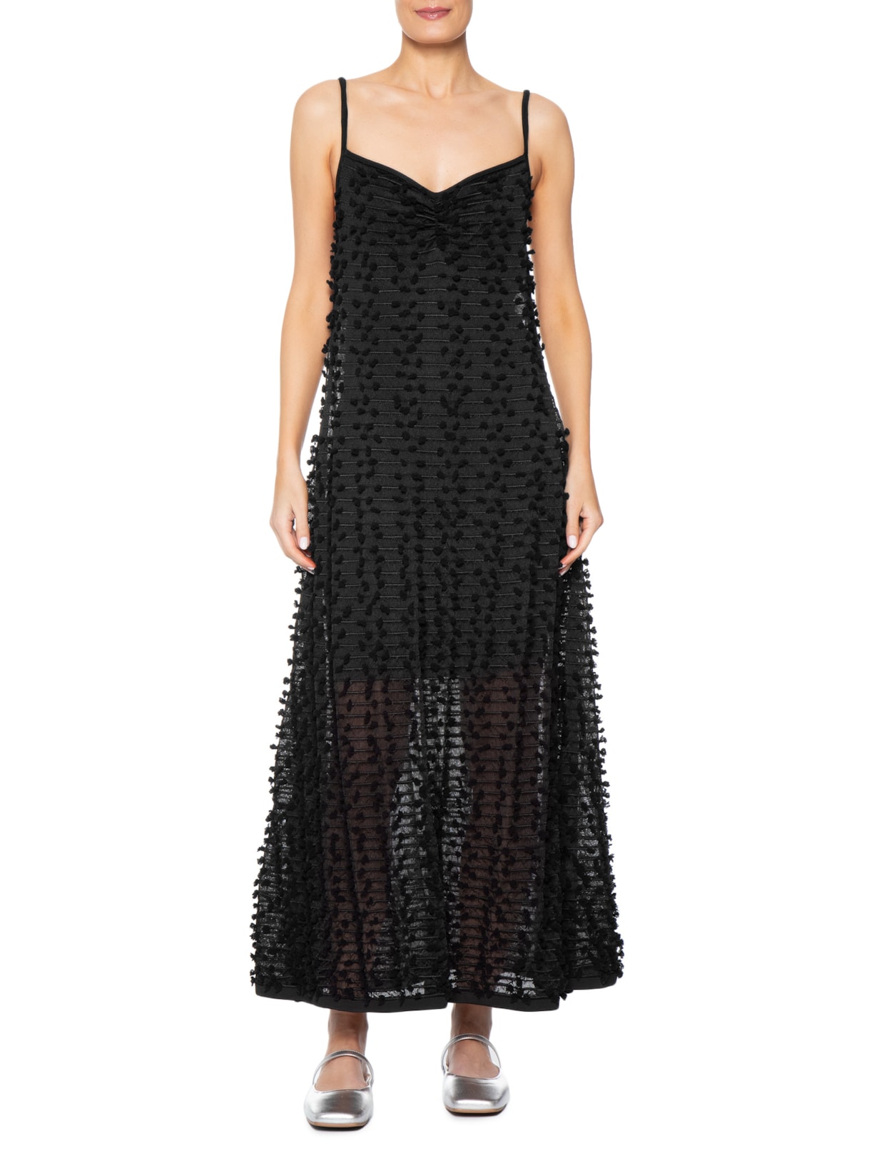 Vestido Tricot Poá Preto Coven