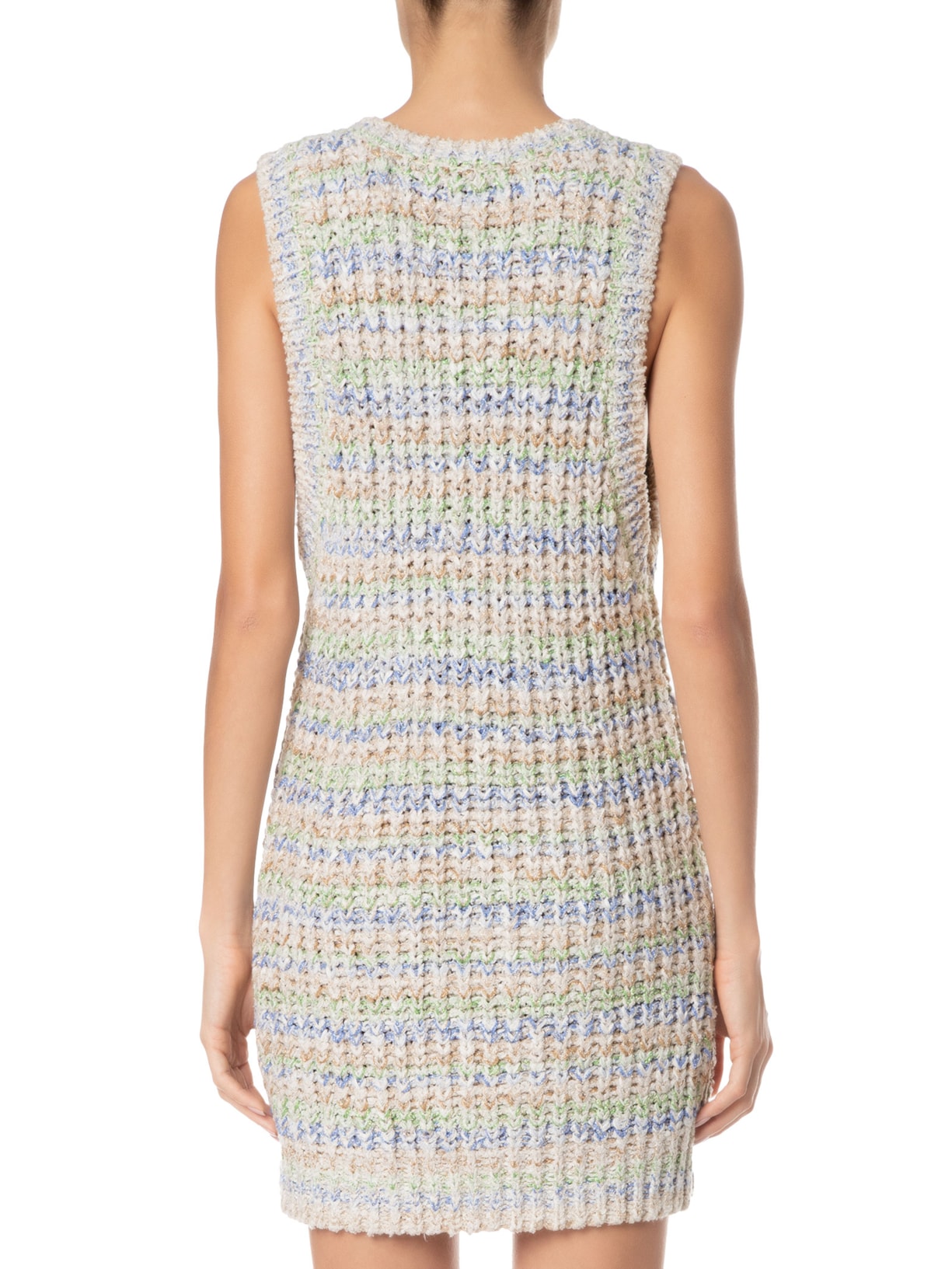 Vestido Tricot Ponto Multicolor Off White Animale