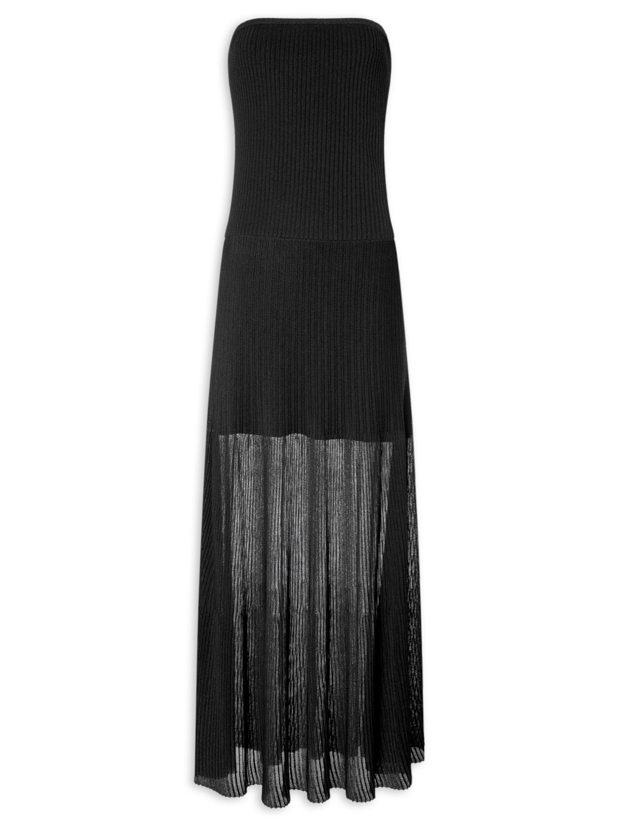 Vestido Tricot Sem Alça - Preto