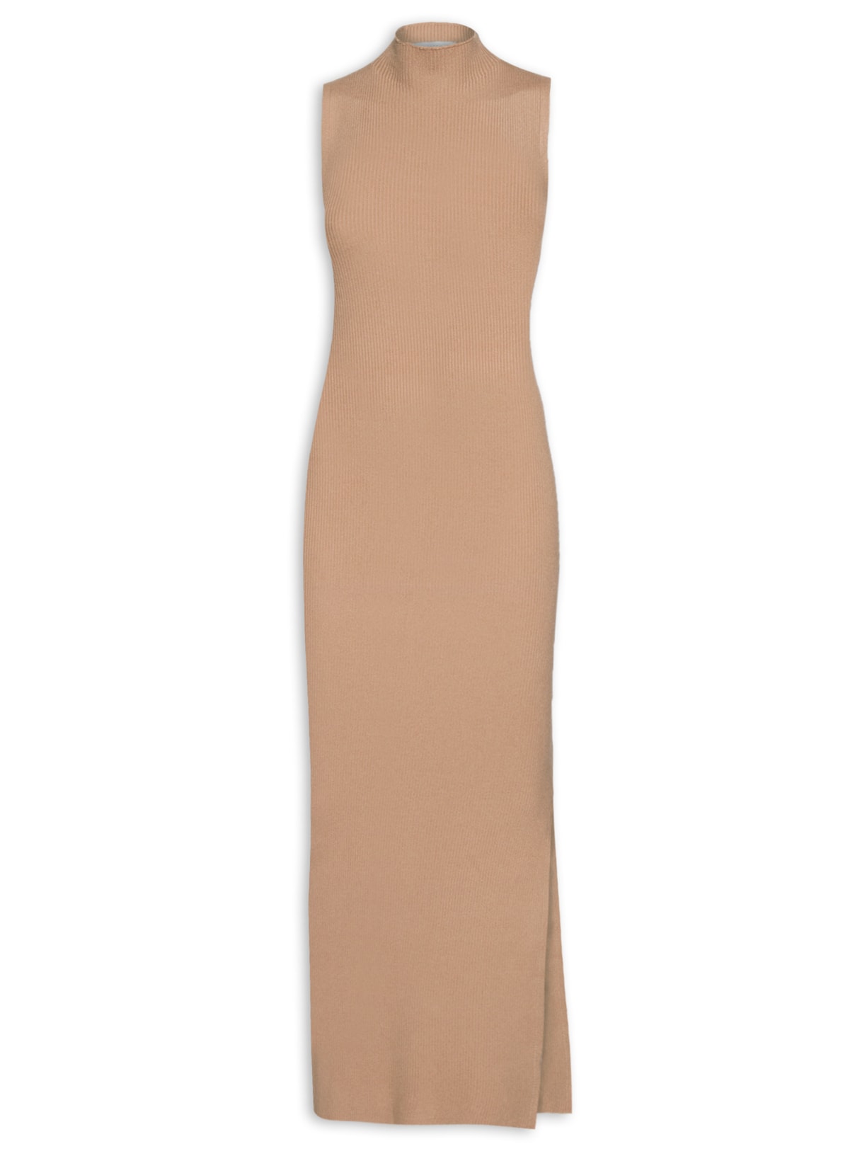 Vestido Tricot Sem Manga - Marrom