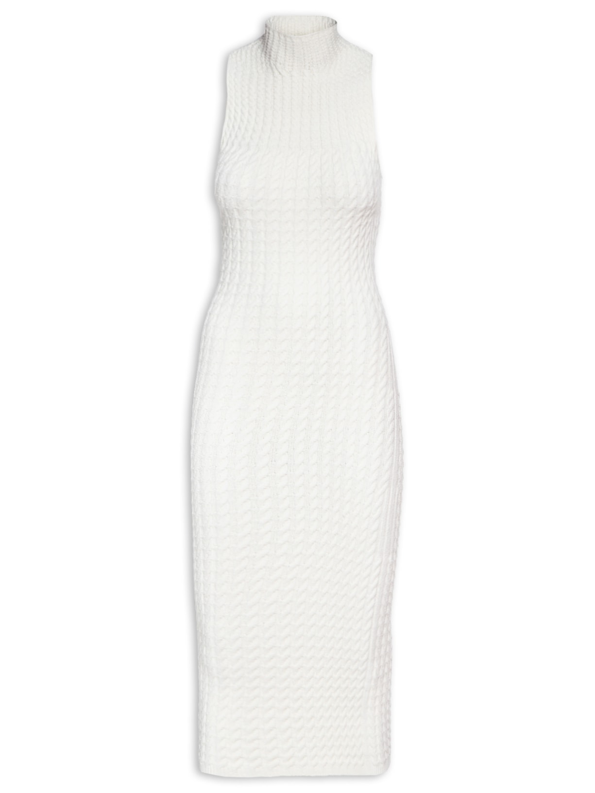 Vestido Tricot Texturizado - Branco