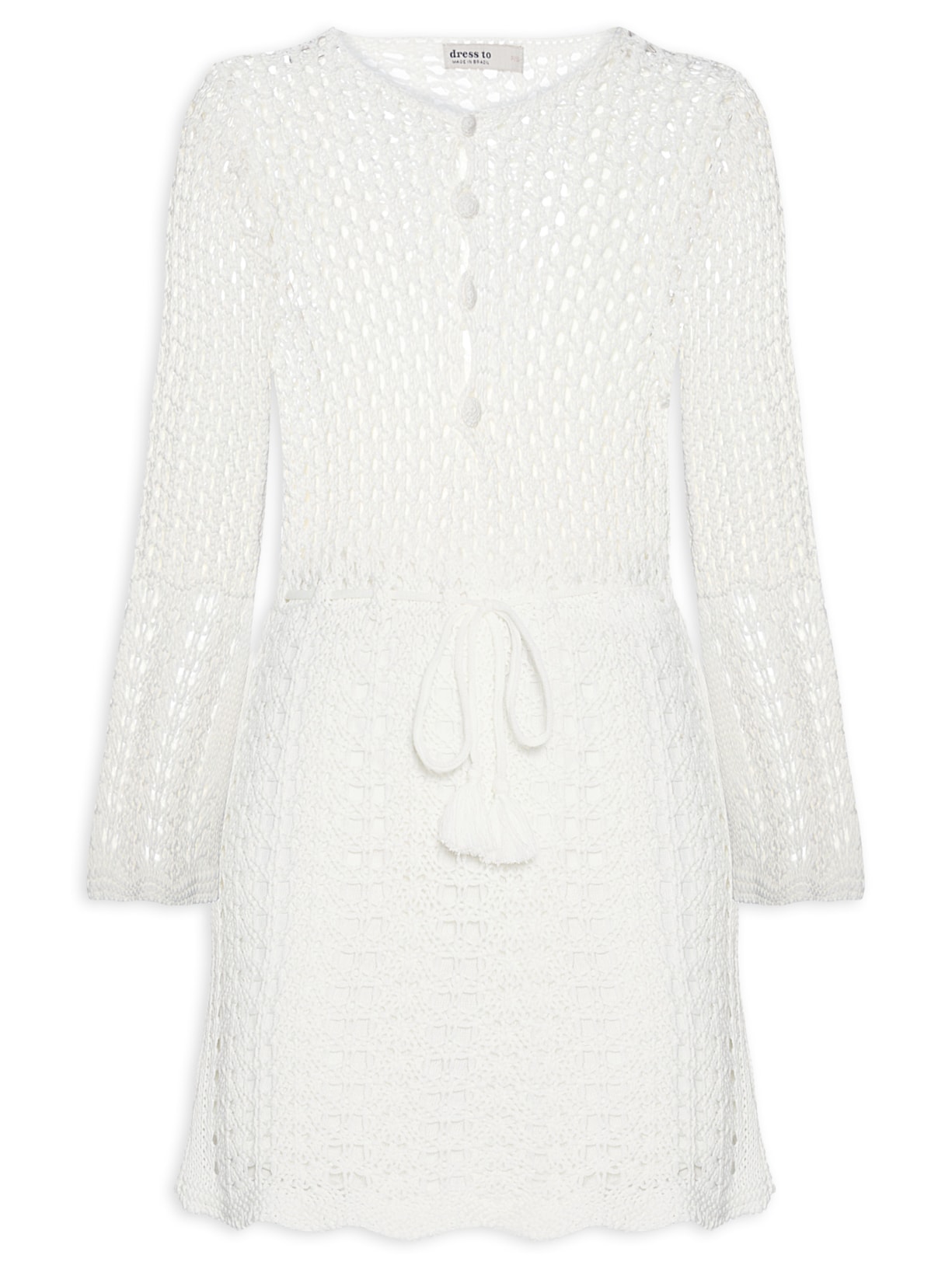 Vestido Tricot Vintage Botões - Off White