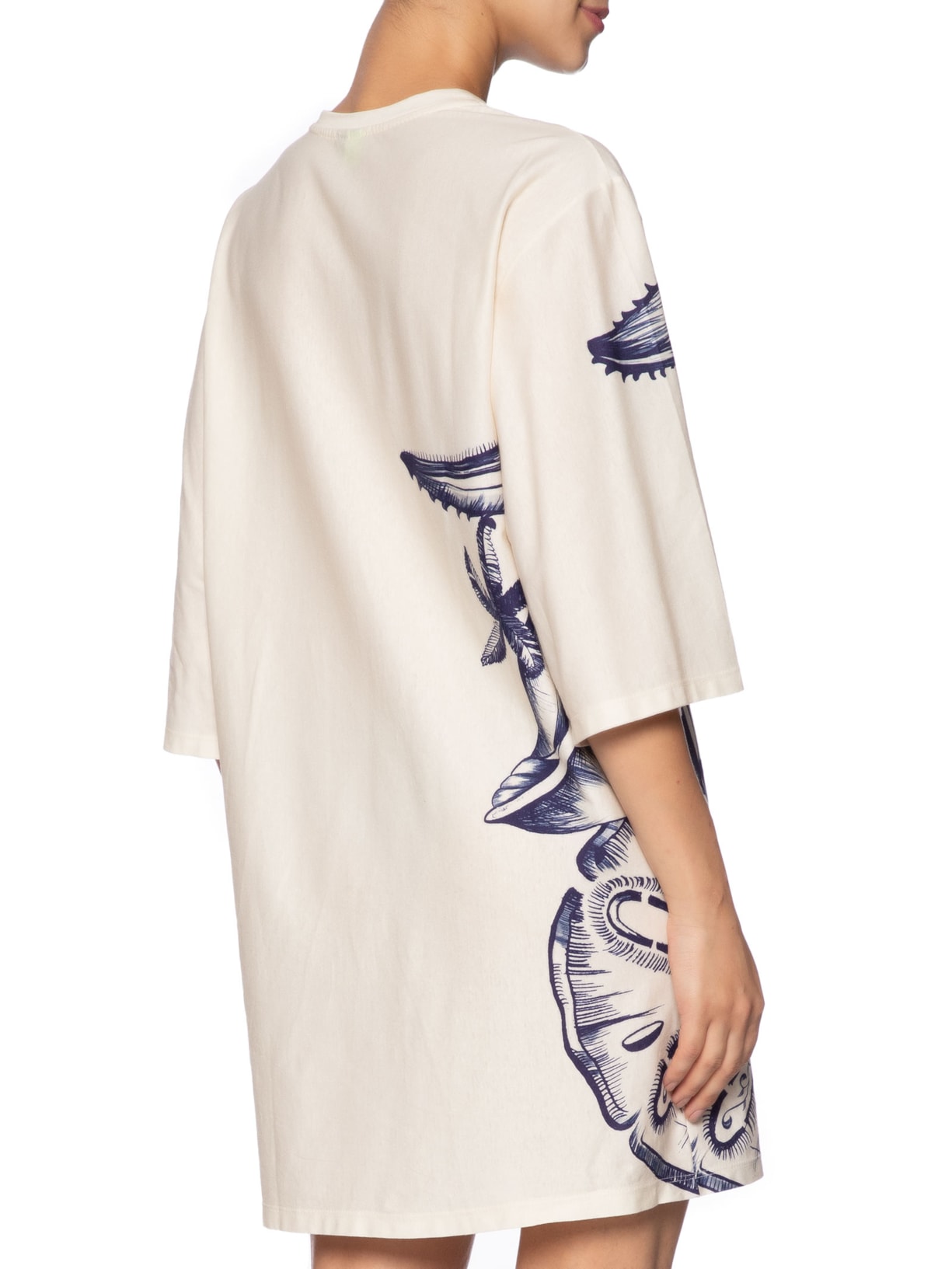 Vestido Tshirt Big Mar De Estrelas Bege Farm