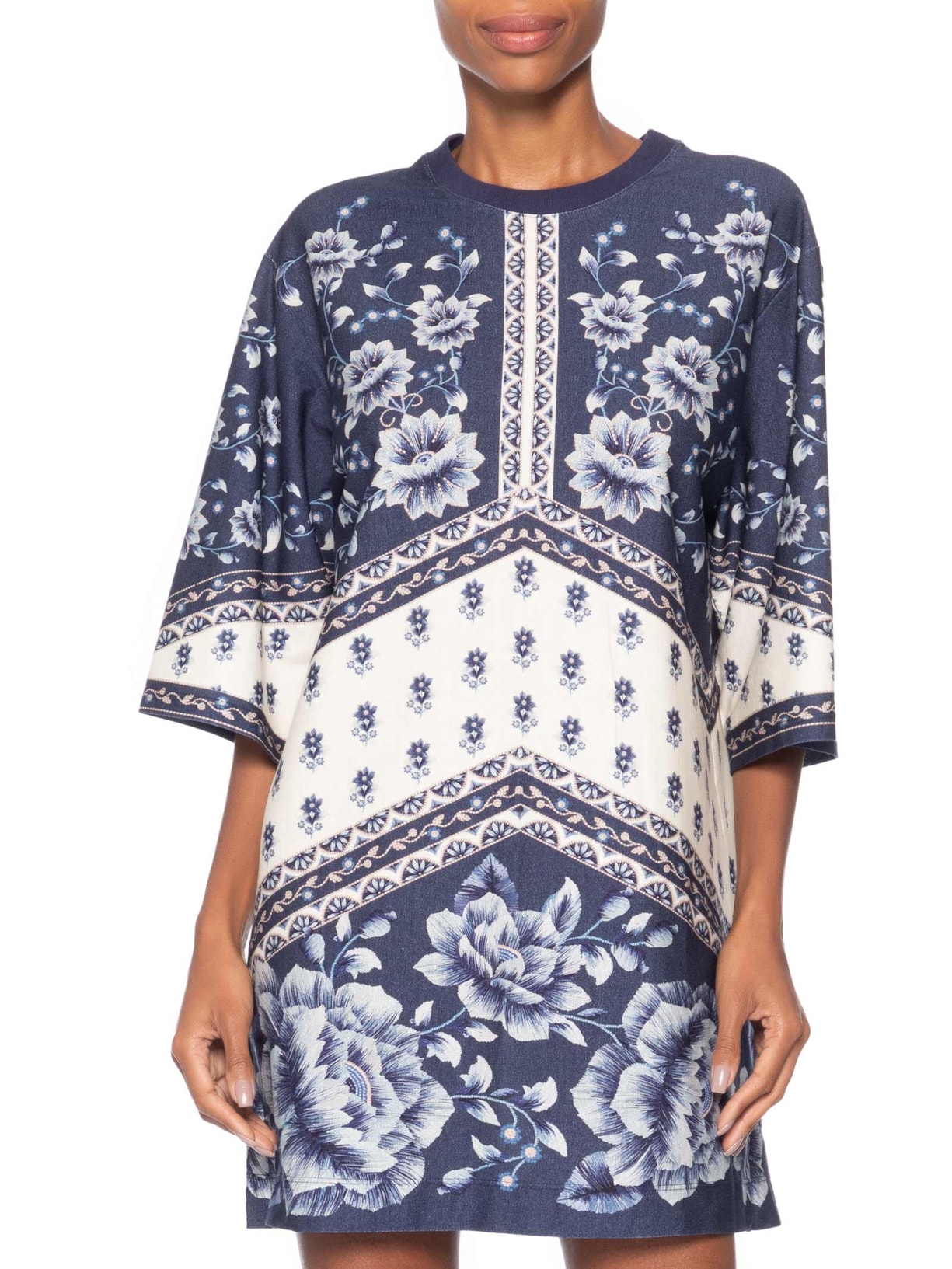 Vestido TShirt Big Nara Azul Farm