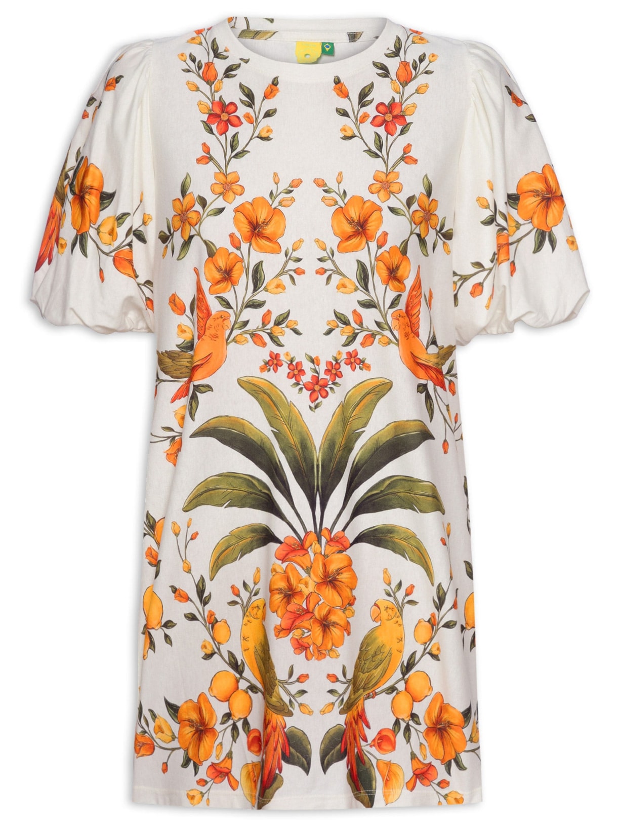 Vestido Tshirt Fofa Bosque Chic - Branco