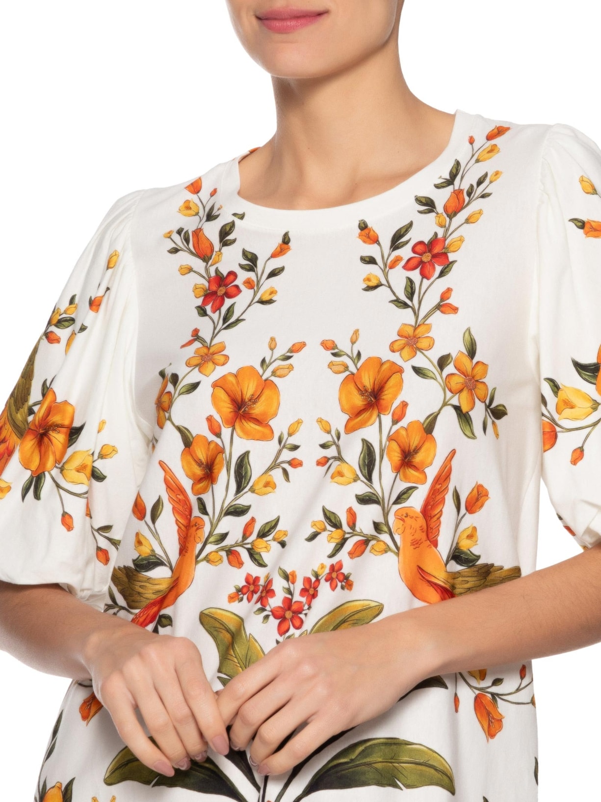 Vestido Tshirt Fofa Bosque Chic Branco  Farm