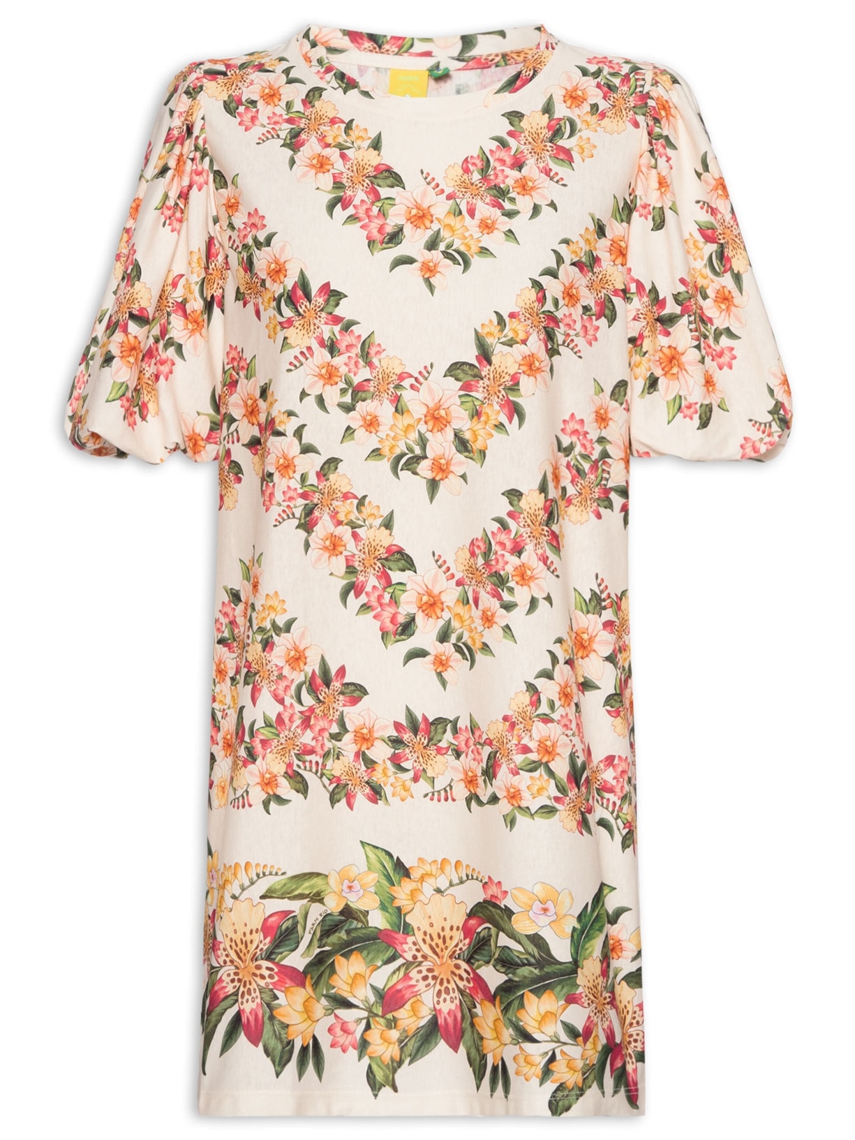 Vestido Tshirt Fofa Floral Mali Off White Farm