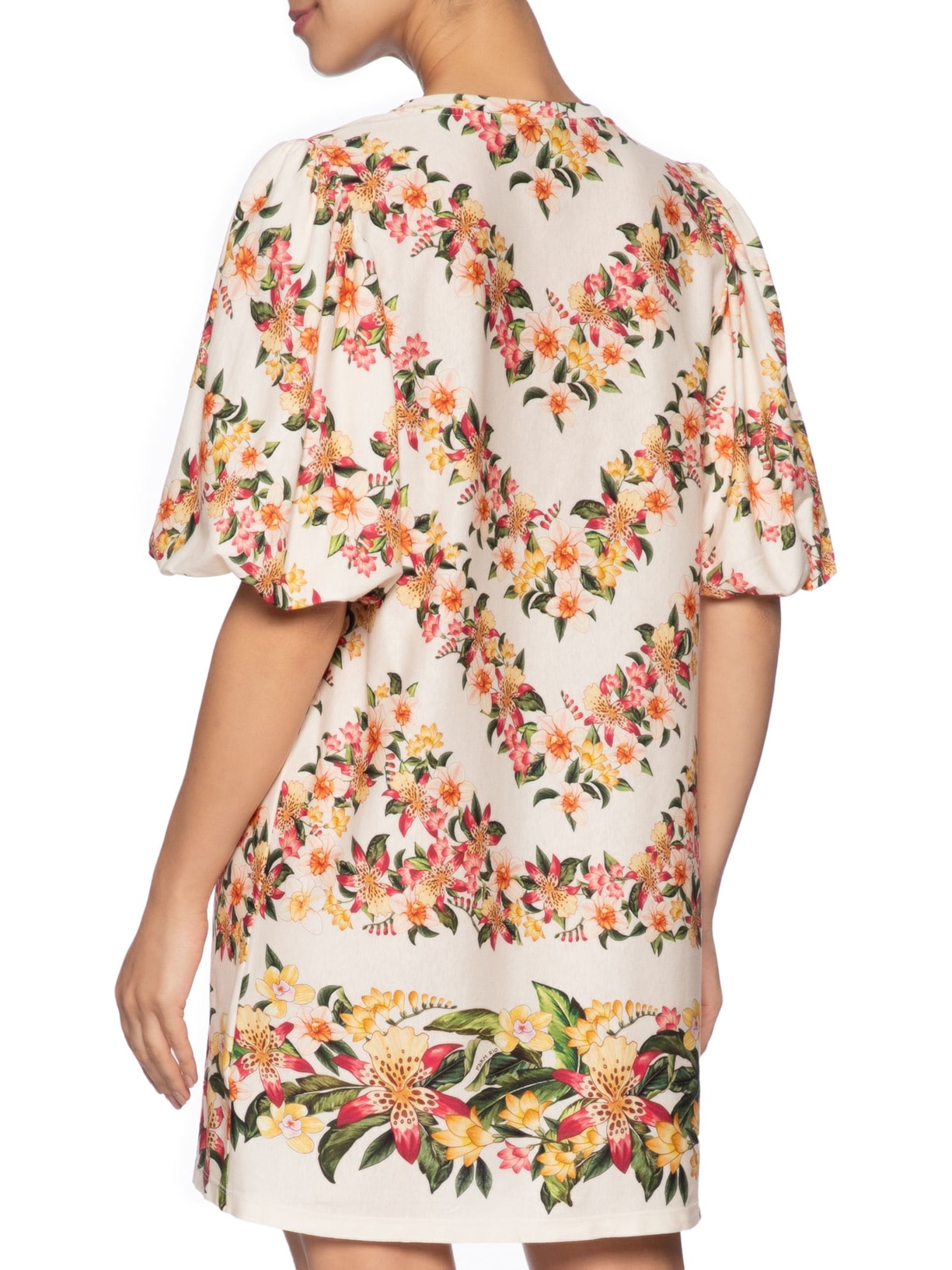 Vestido Tshirt Fofa Floral Mali Off White Farm