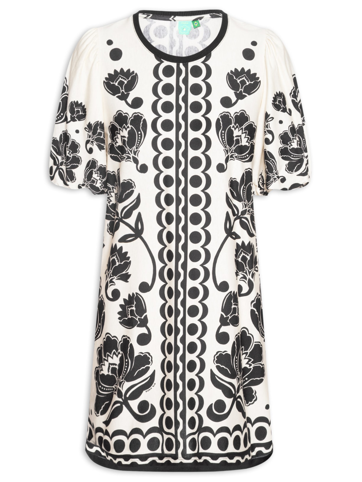 Vestido Tshirt Mg Fofa Floras Arabasque - Branco