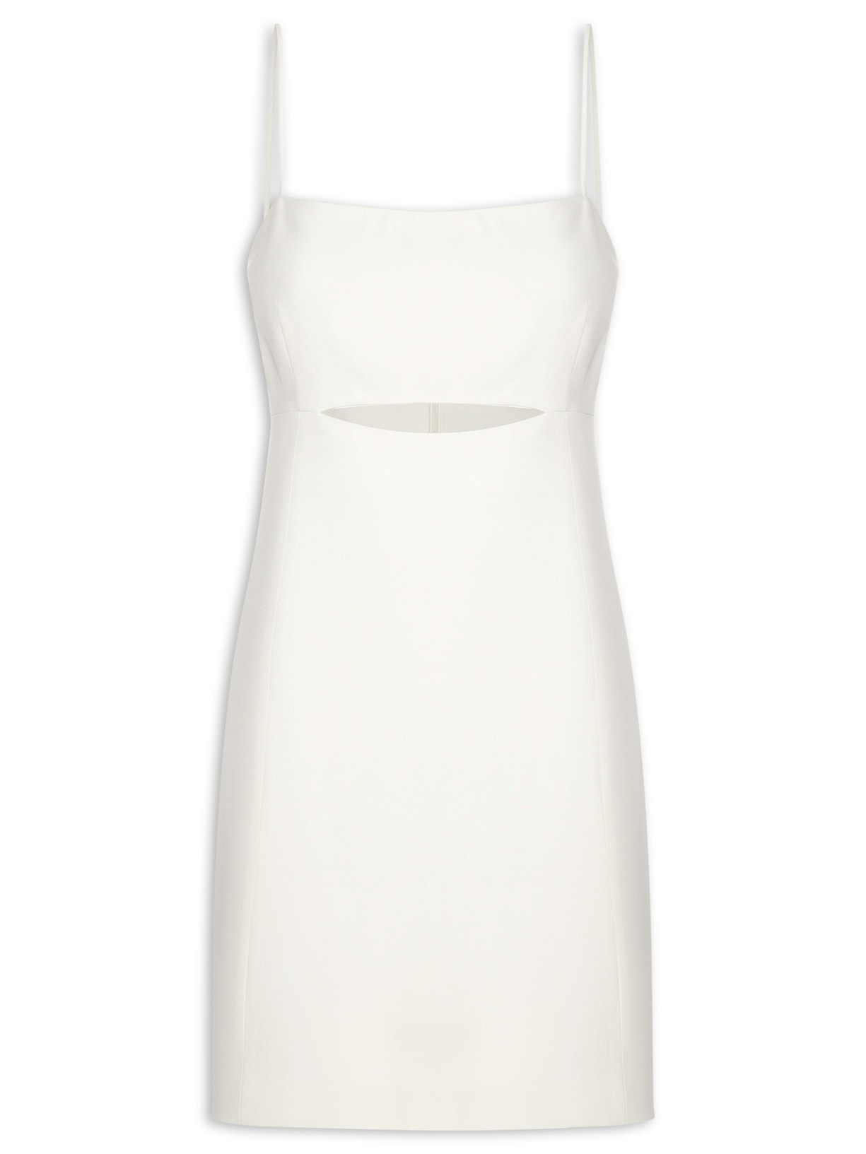 Vestido Tubinho De Crepe Com Alças - Off White