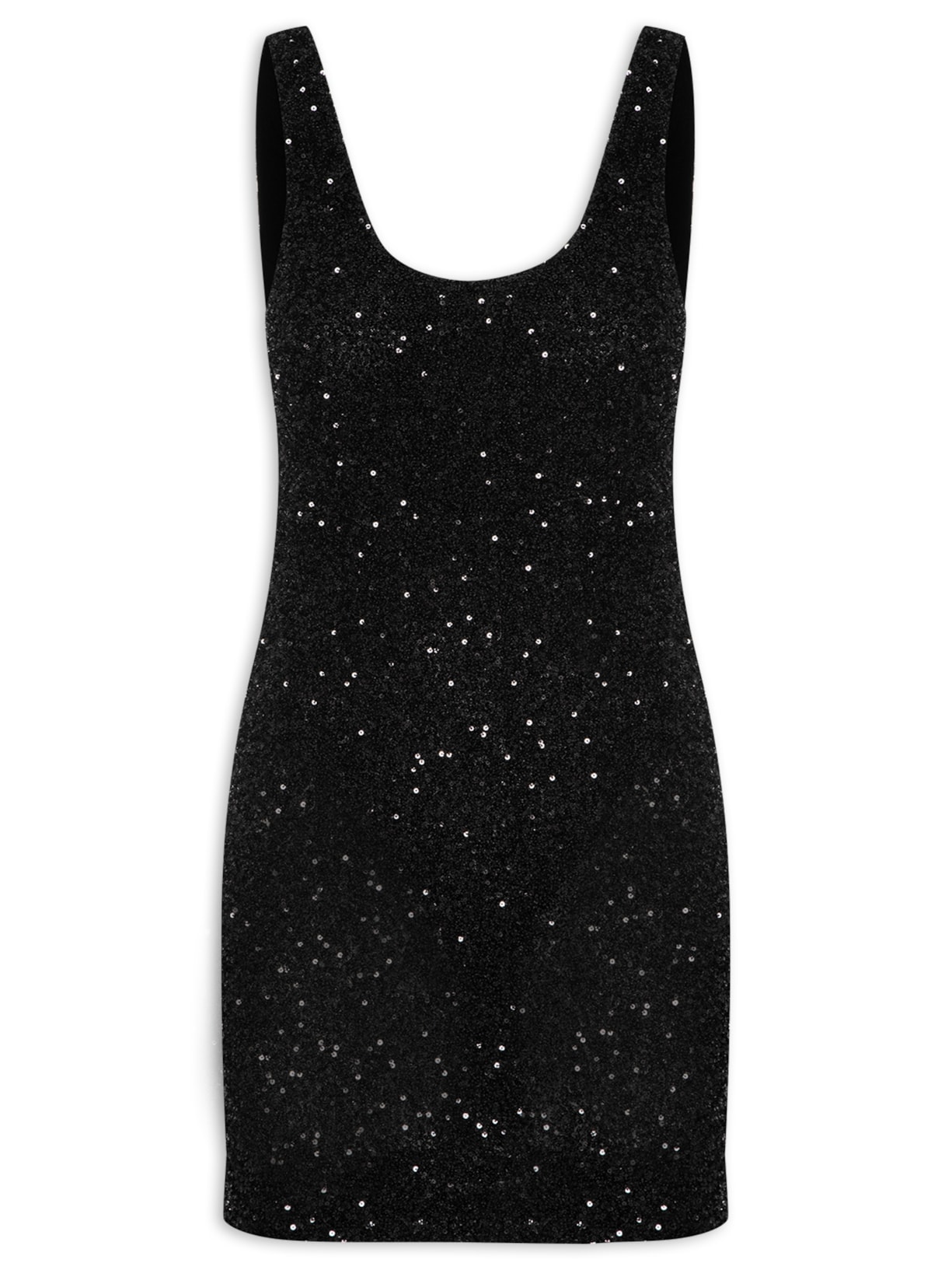 Vestido Tubinho Paetê - Preto