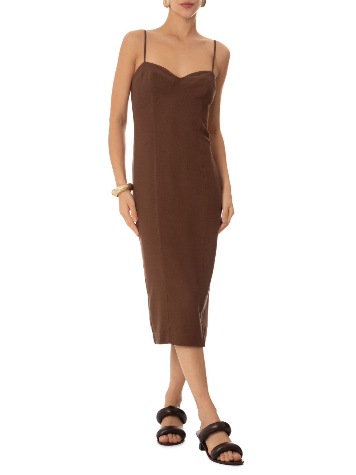 Vestido Tubo Alça Marrom Lenny Niemeyer