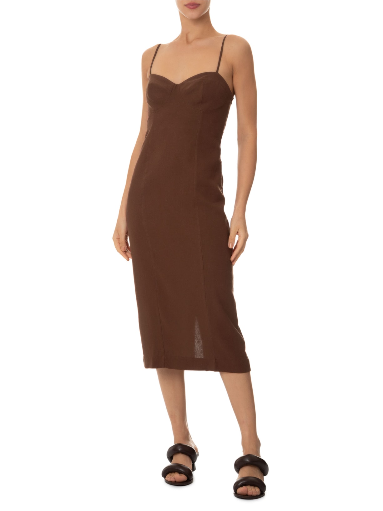 Vestido Tubo Alça Marrom Lenny Niemeyer