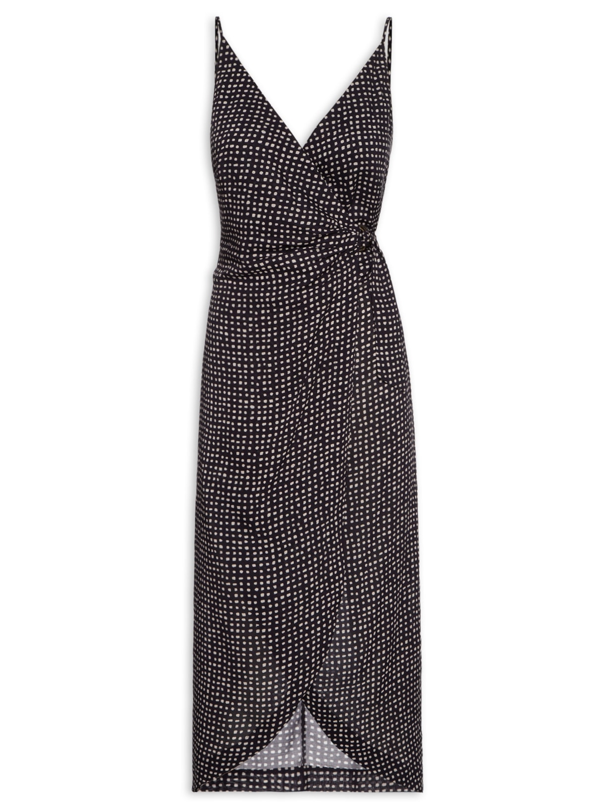 Vestido Tubo Com Drapeado - Preto