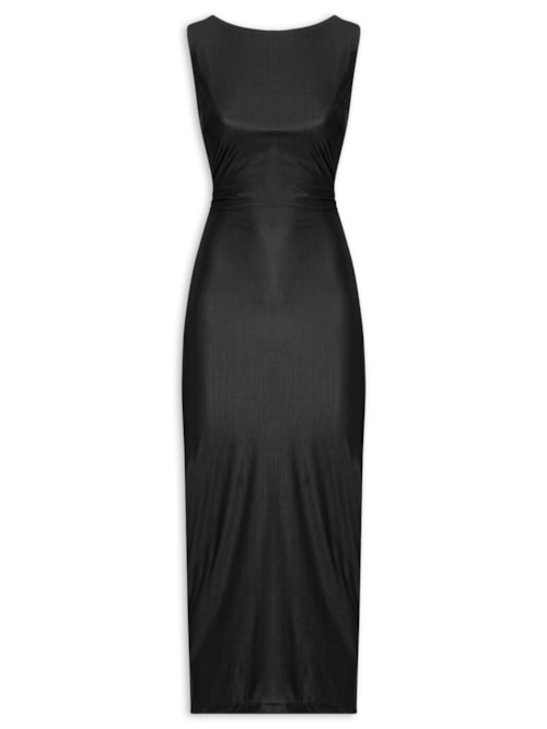Vestido Tubo Costas Cruzadas - Preto