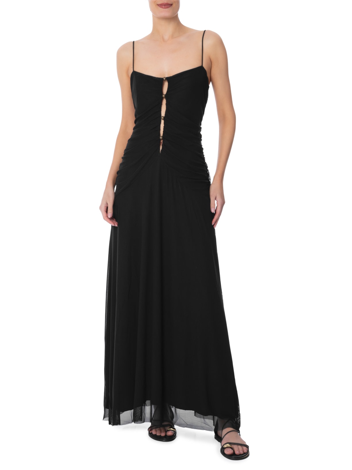 Vestido Tule Alcinha Preto Farm