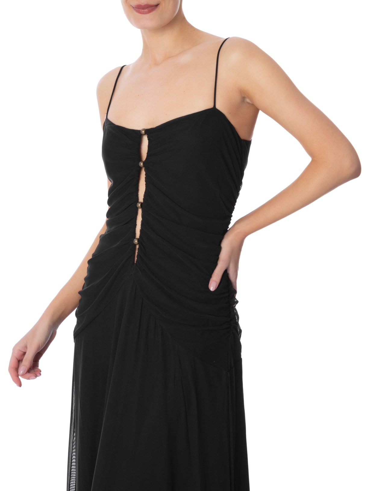 Vestido Tule Alcinha Preto Farm
