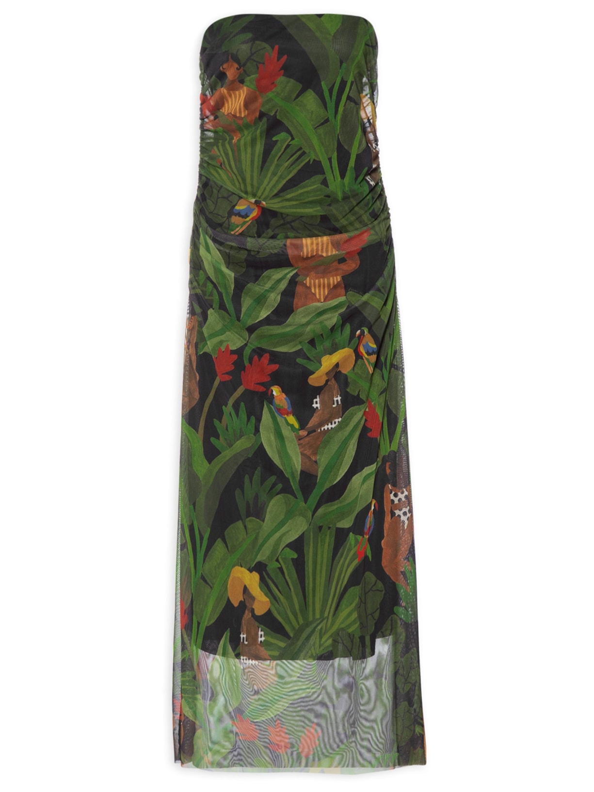 Vestido Tule Beleza Tropical - Preto