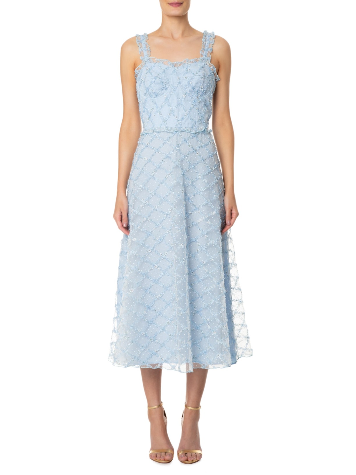 Vestido Tule Breath Azul Mixed