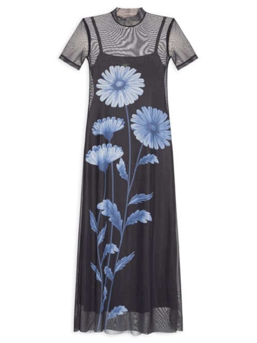 Vestido Tule Ciana - Preto