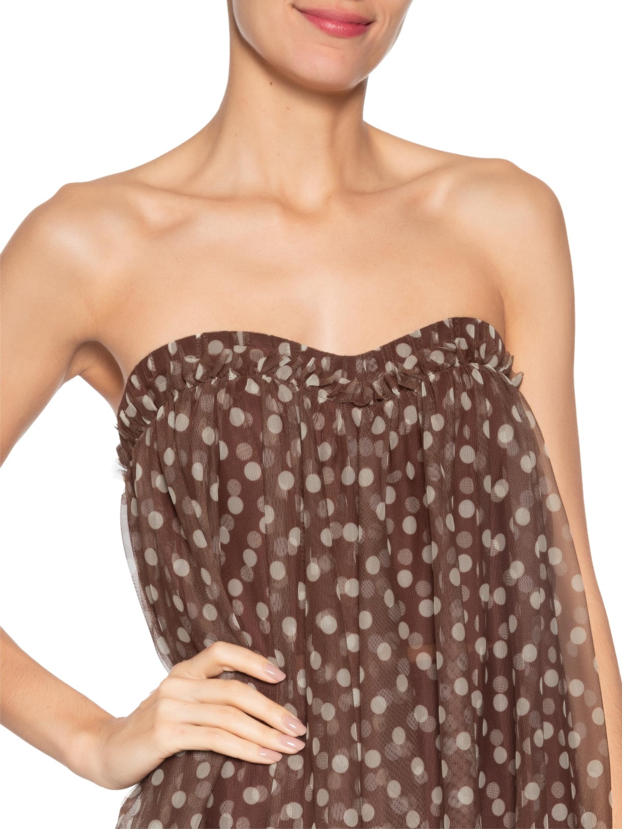 Vestido Tule Clown Marrom Paula Raia